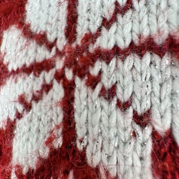 Croft & Barrow Christmas Holiday Sweater S Red Polar Bear Snowflake Silk Wool - Picture 7 of 16